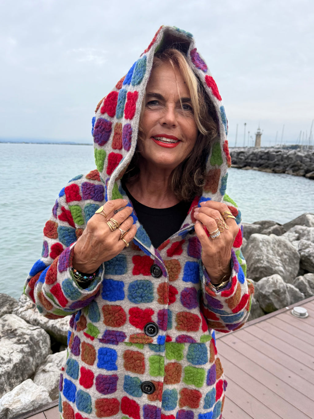 CAPPOTTINO IN LANA COTTA MULTICOLOR