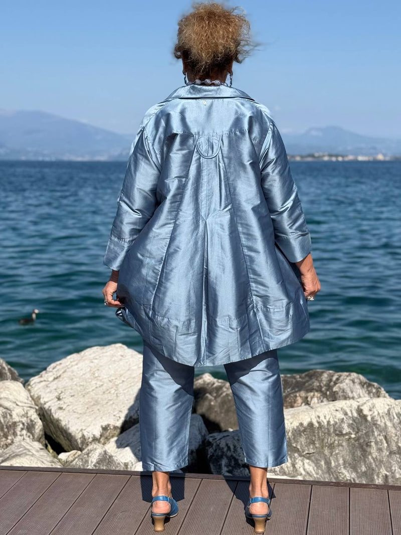 COMPLETO TAFFETA’ AURORA AZURRO POLVERE