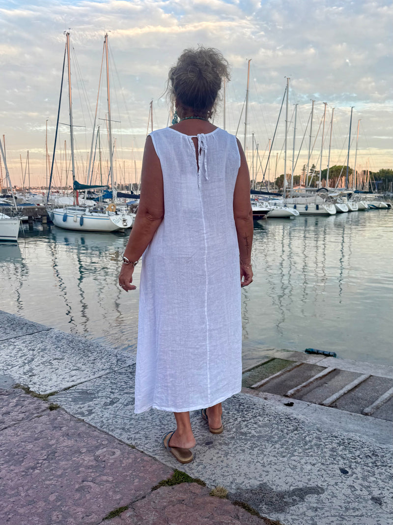 ABITO BIANCO ELIDIE IN LINO