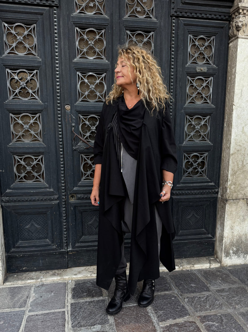 GONNA/ ABITO STROPICCIATA NERA