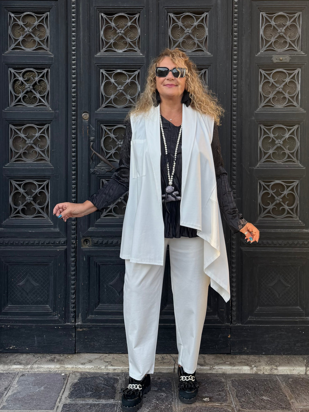 COMPLETO PANATALONI E GILLET CINZIA LATTE