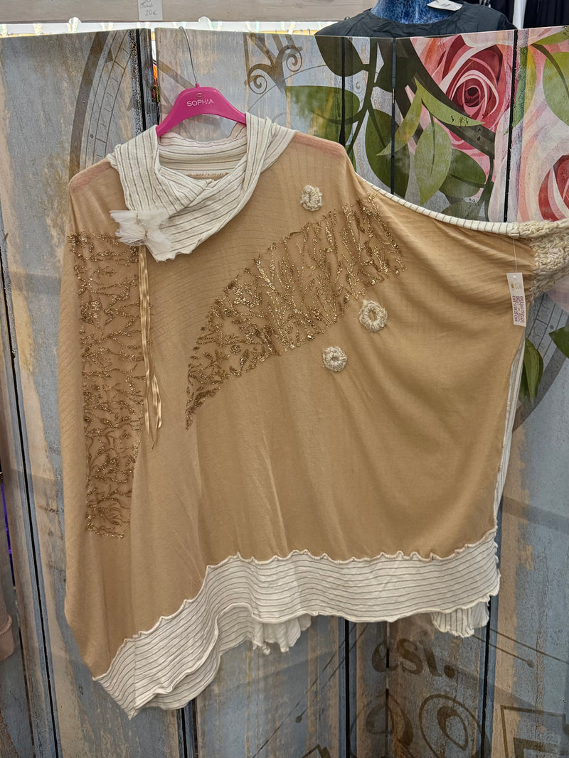 PONCHO/ BIG MAGLIONE BEIGE