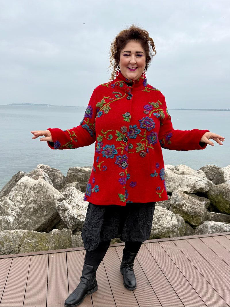 GIACCA LUNGA DORIS ROSSA