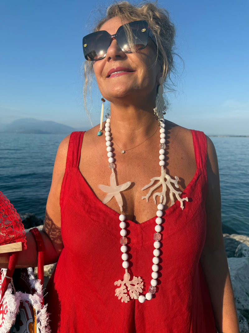 ABITO LINO KELLY ROSSO