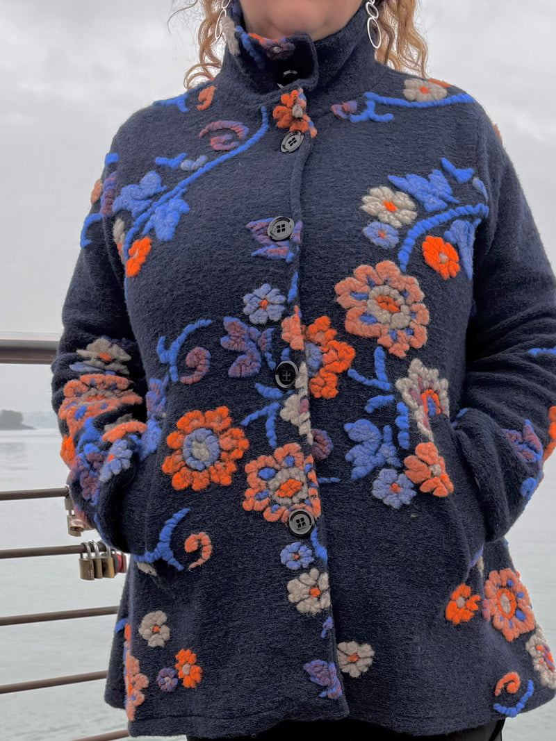 GIACCA LUNGA DORIS BLU