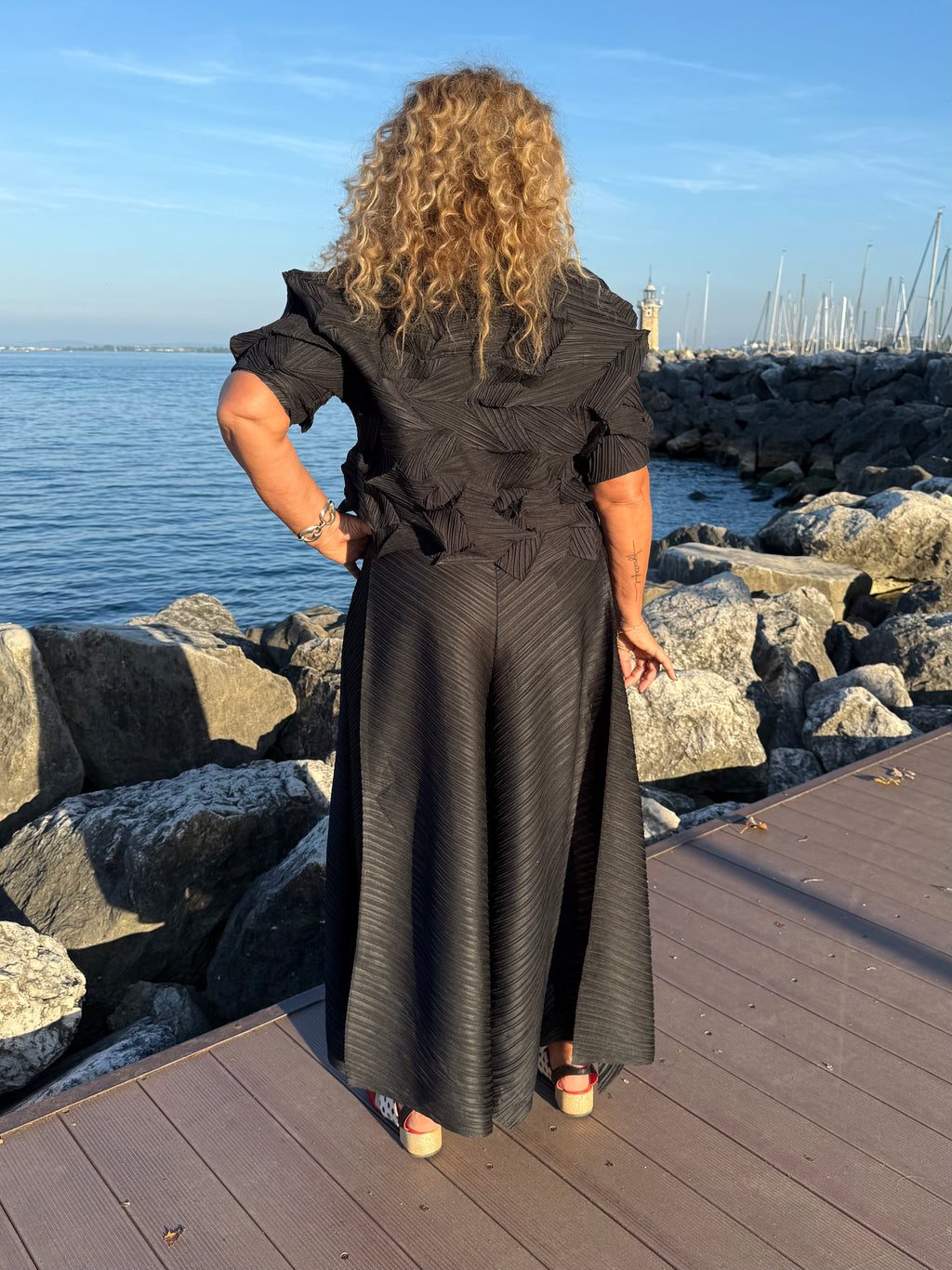 PANTALONI  IN PLISSE' CIN PANNELLI