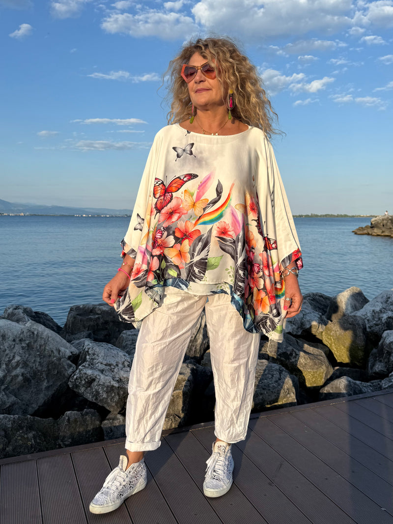PANTALONI STROPICCIATI BIANCHI