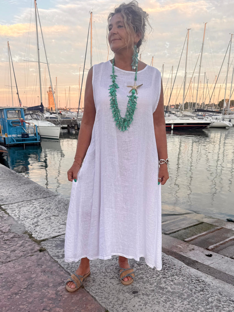 ABITO BIANCO ELIDIE IN LINO