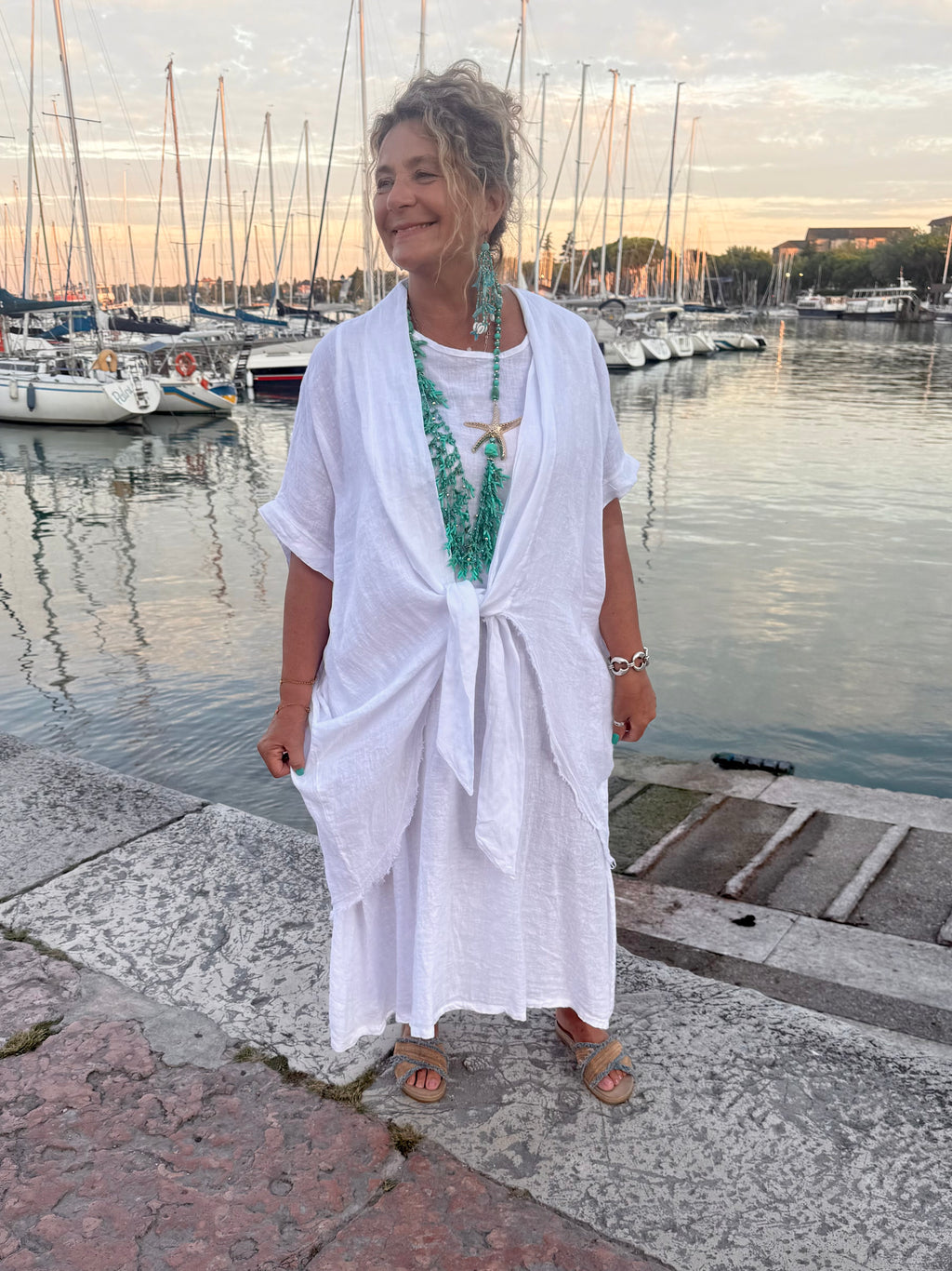 SPOLVERINO NODO BIANCO IN LINO