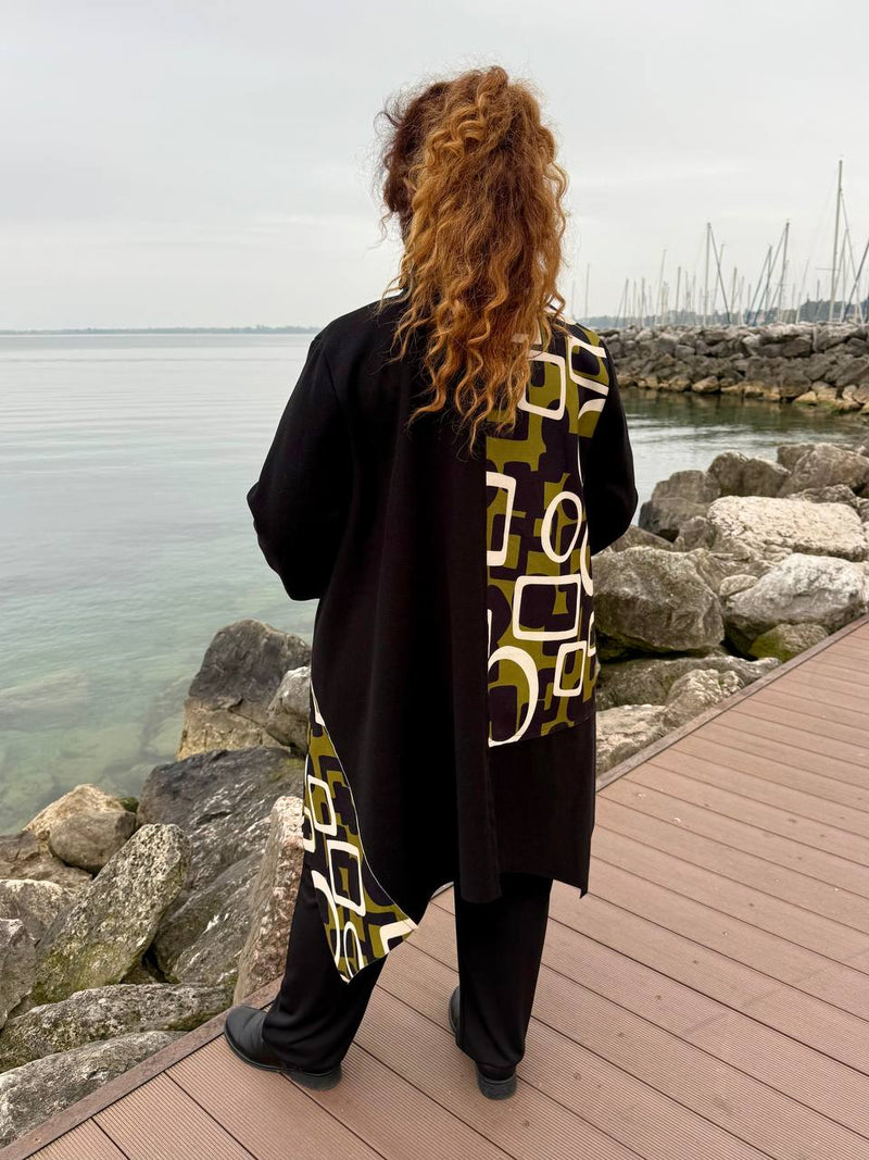 GIACCA WANDA STAMPA VERDE OLIVA