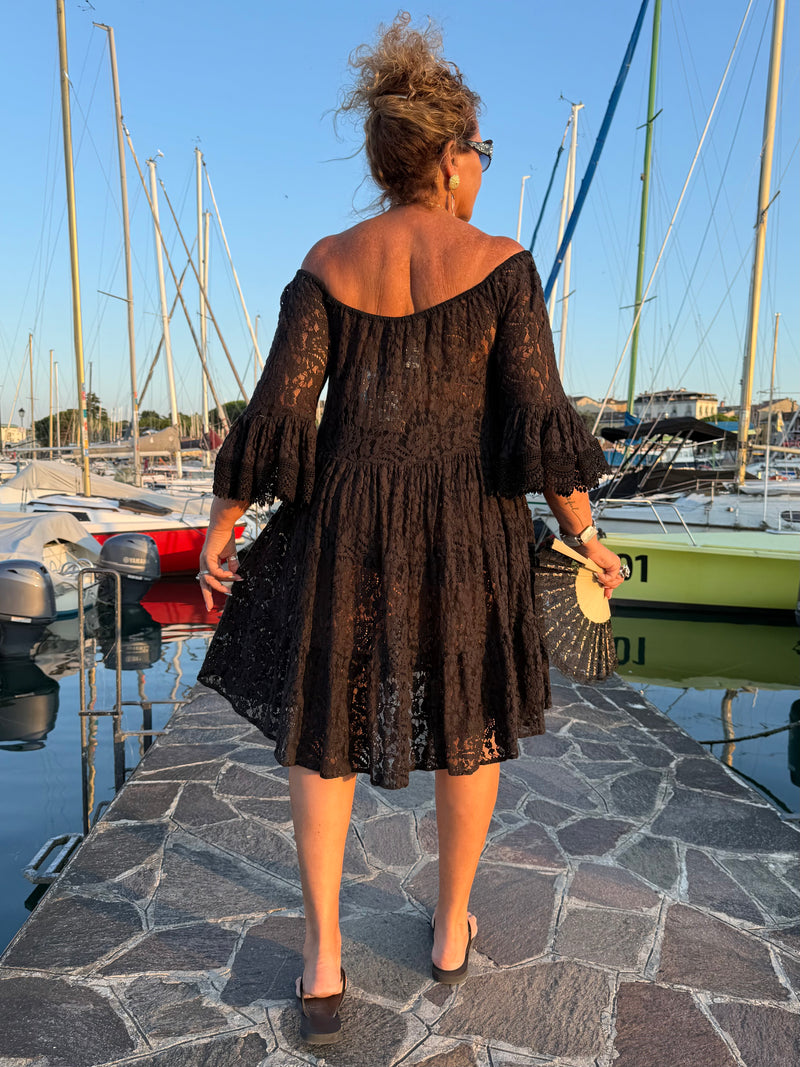 ABITO  DIVA NERO IN PIZZO