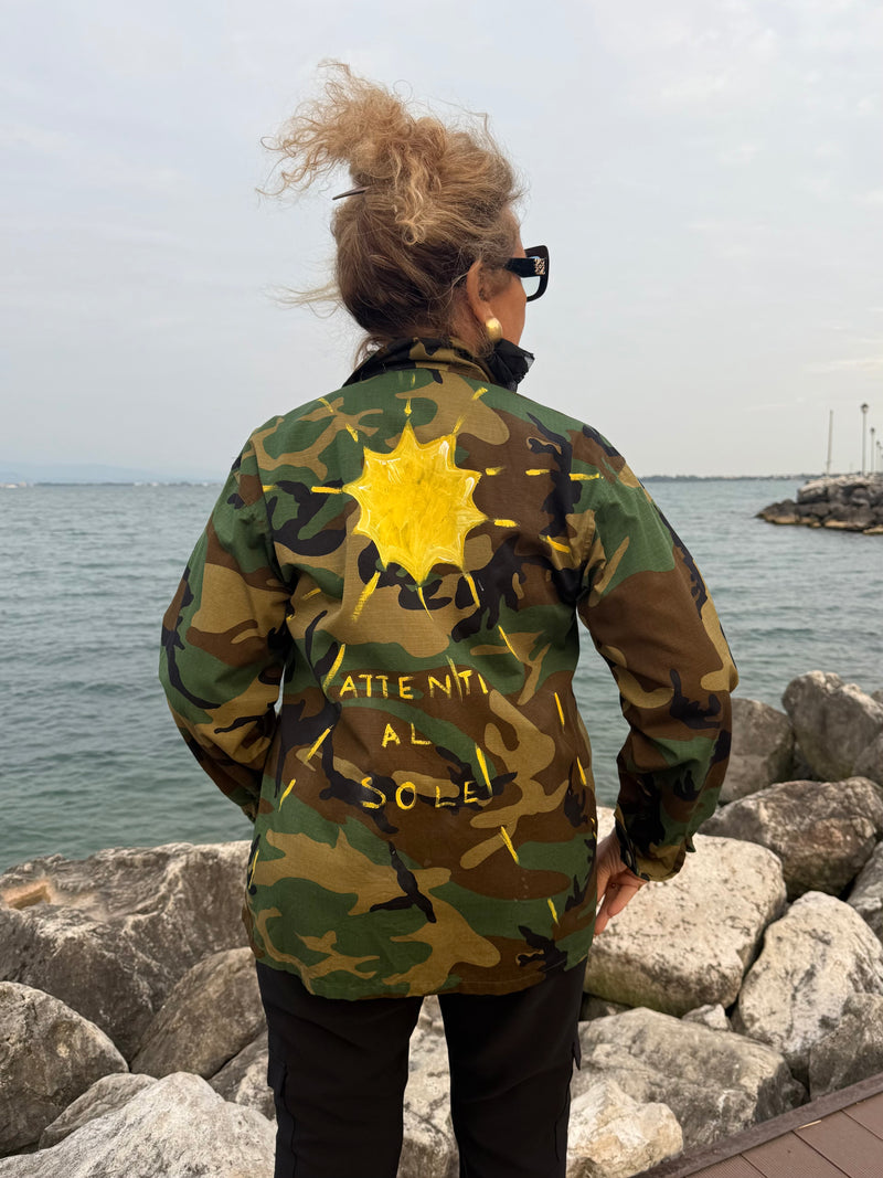 GIACCA /CAMICIA CORTA MILITARE DIPINTA