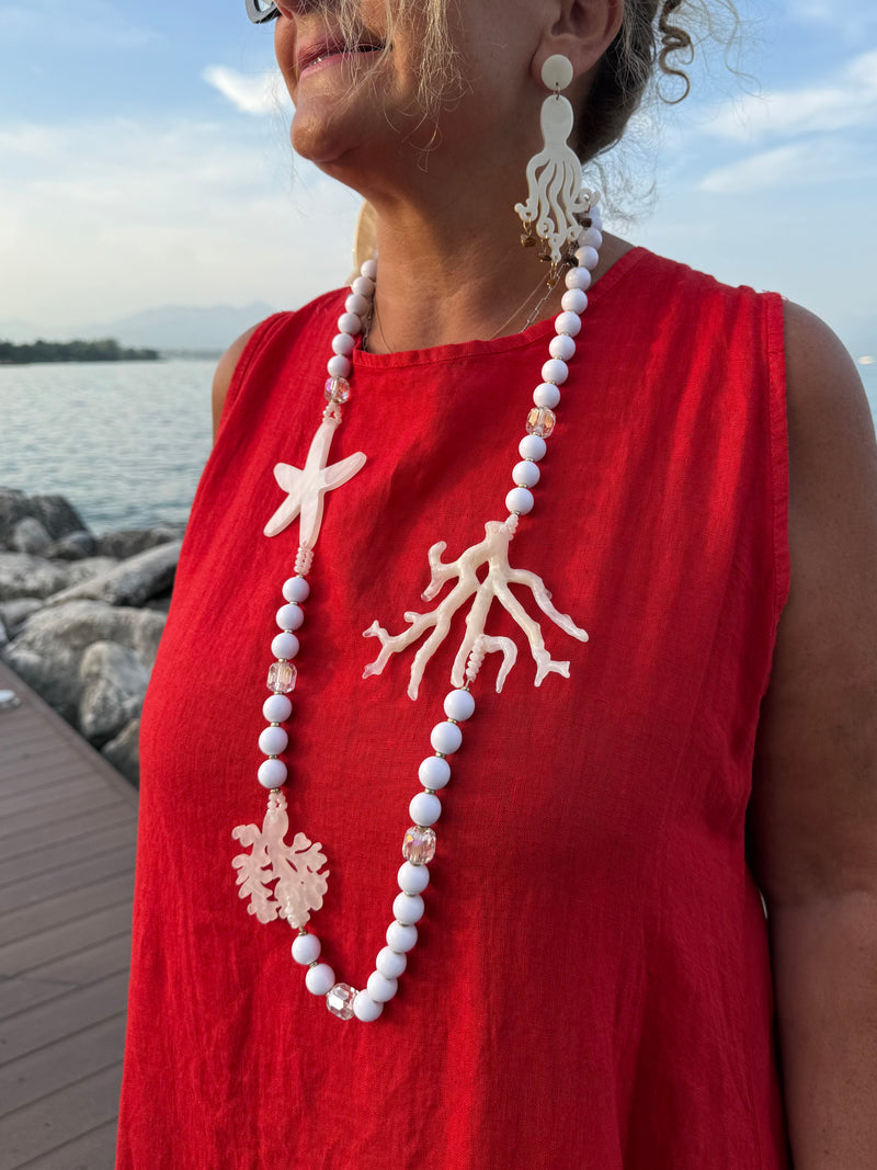 ABITO ROSSO ELIDIE IN LINO
