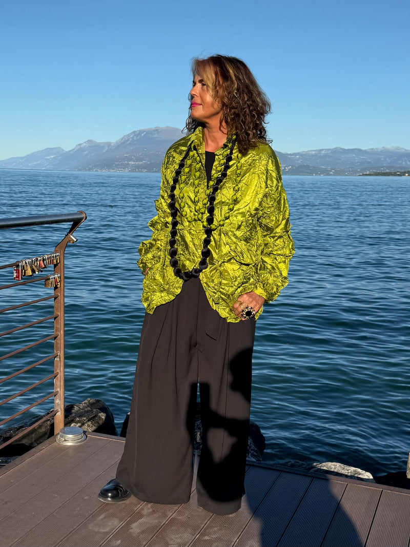 CAMICIA STROPICCIATA LIME