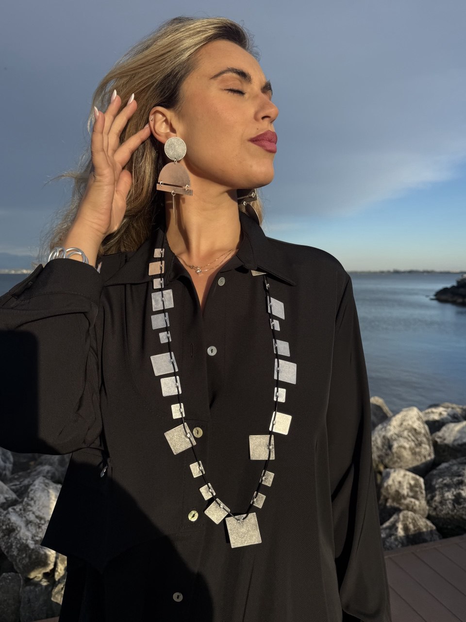 COLLANA QUADRATINI ALLUMINIO