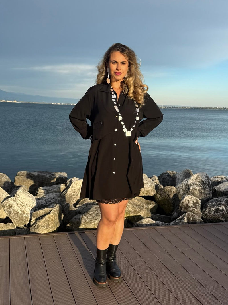 CAMICIA FLUIDA CON MOTIVO GILET