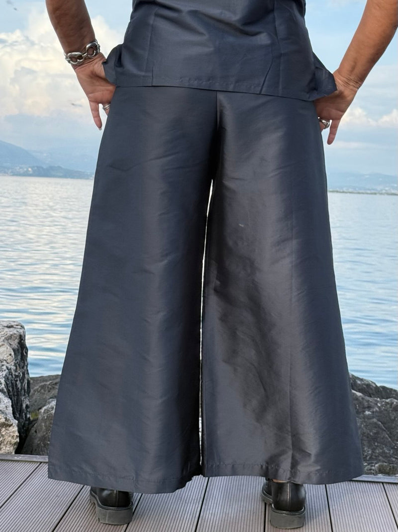 PANTALONI PALAZZO GRIGIO