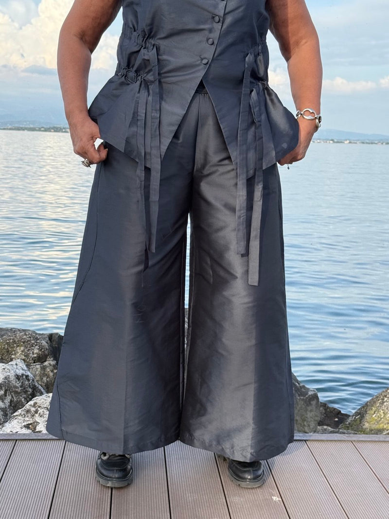 TOP GRIGIO TAFFETA’