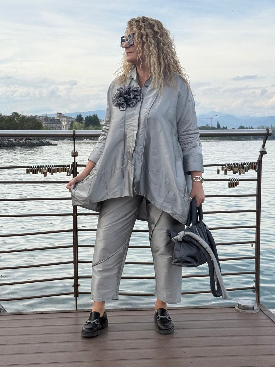 COMPLETO TAFFETA’ AURORA ARGENTO