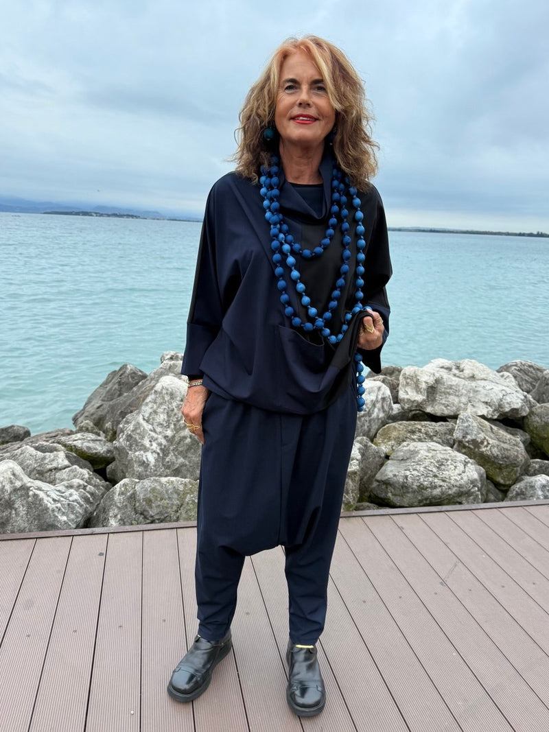 BLUSA GLENDA BLU E NERA