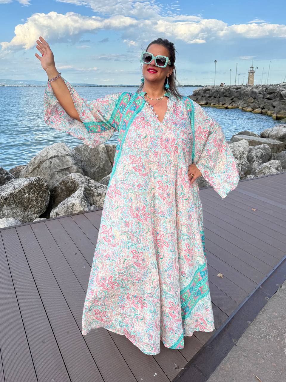 ABITO SHEBA PAISLEY ROSA