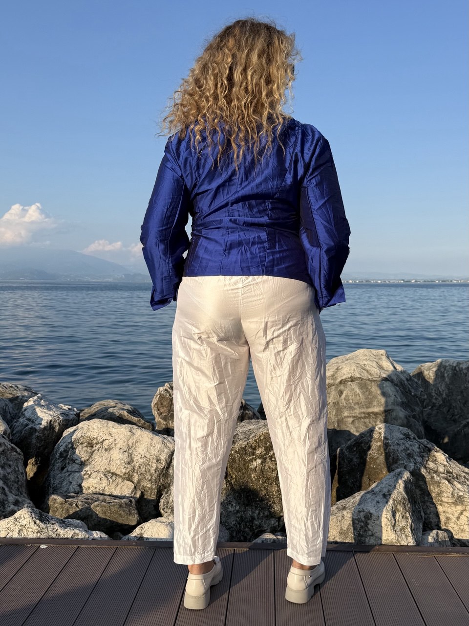 PANTALONI STROPICCIATI BIANCHI