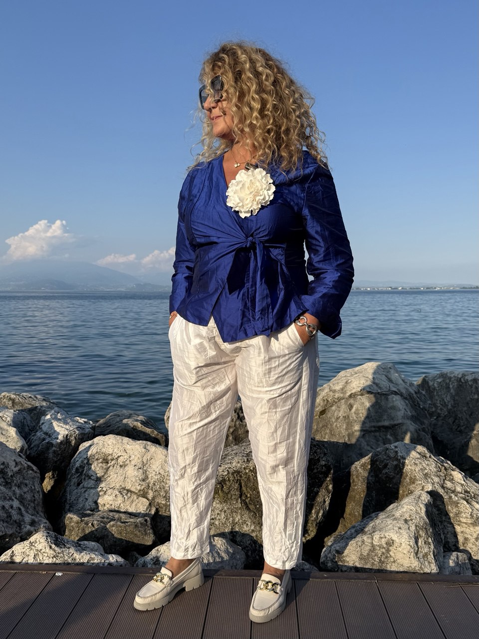 PANTALONI STROPICCIATI BIANCHI
