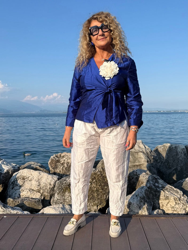 GIACCA STROPICCIATA BLU