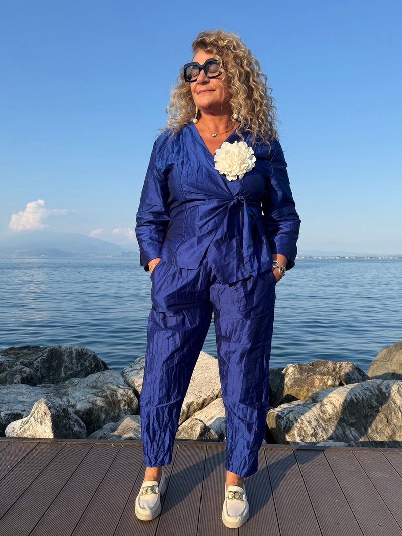 GIACCA STROPICCIATA BLU
