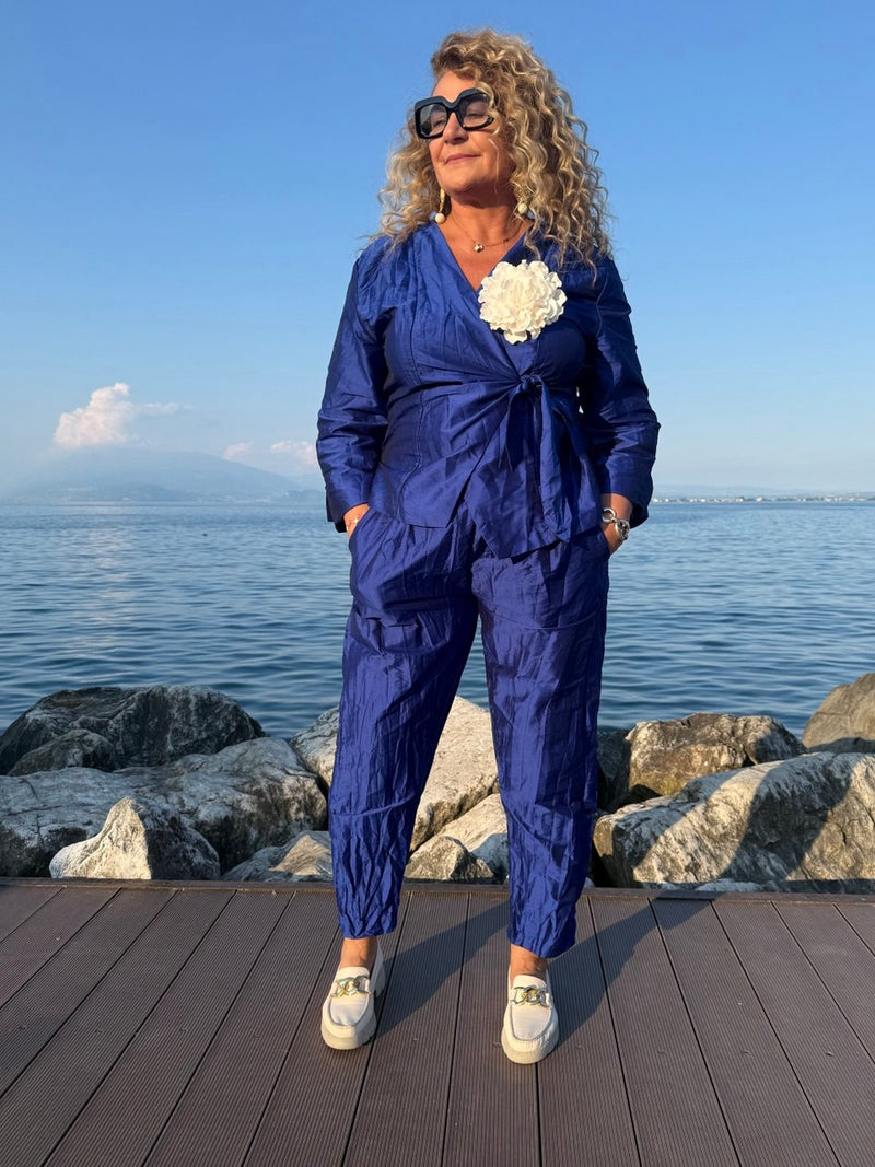 GIACCA STROPICCIATA BLU