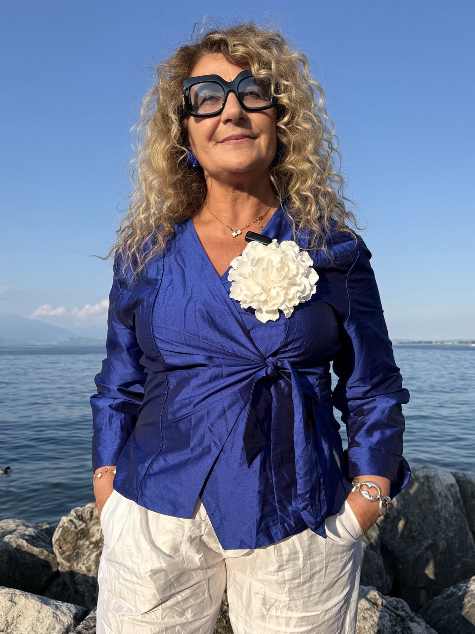 GIACCA STROPICCIATA BLU