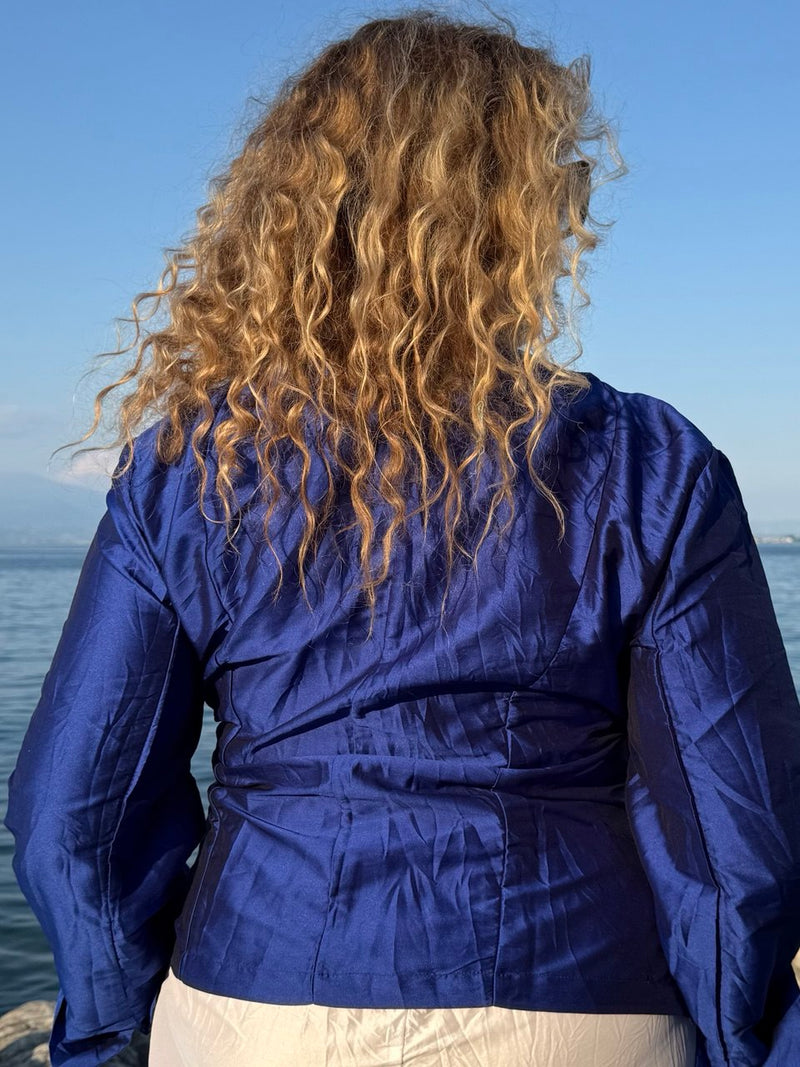 GIACCA STROPICCIATA BLU
