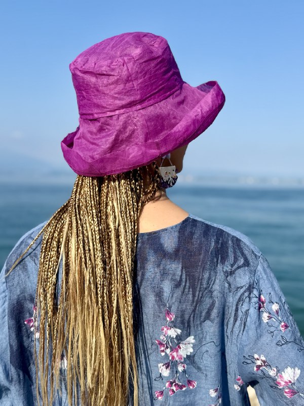 Cappello ciclamino garzato tascabile