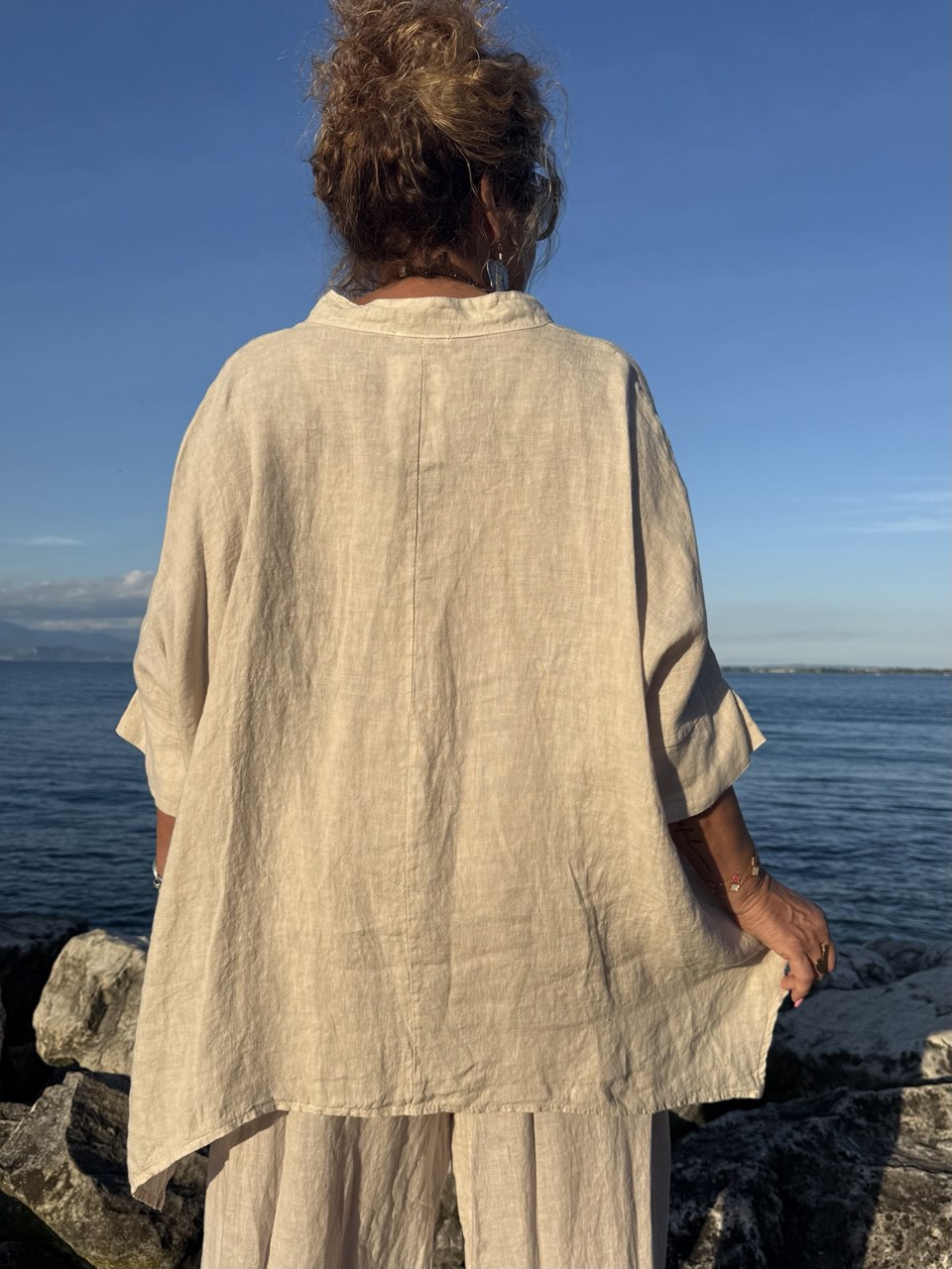 BLUSA SABBIA LINO SCOLLO V