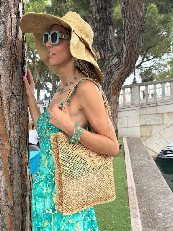 BORSA IN RAFFIA BEIGE