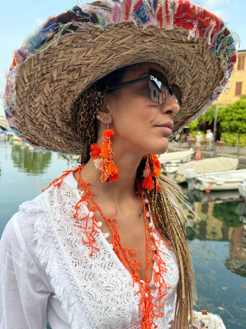 COLLANA ED ORECCHINI ARANCIONI