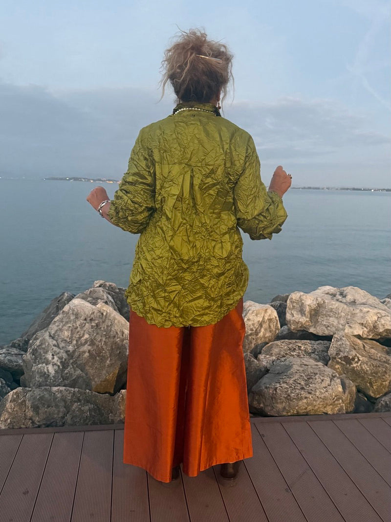 CAMICIA STROPICCIATA LIME