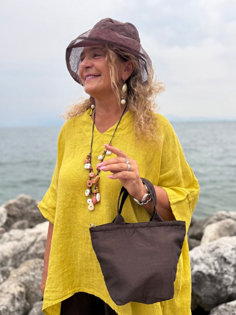 BLUSA GIOIELLO LINO GIALLO OCRA