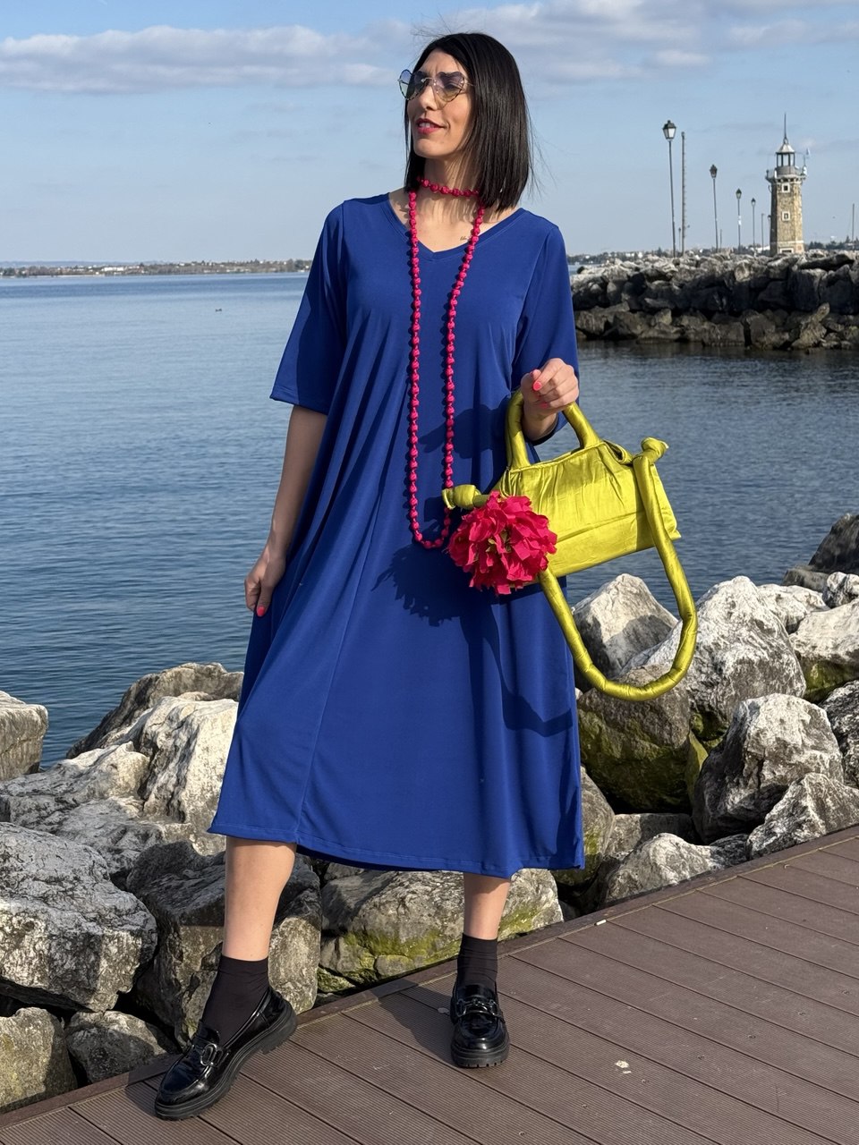 ABITO SCOLLO V BLU ROYAL