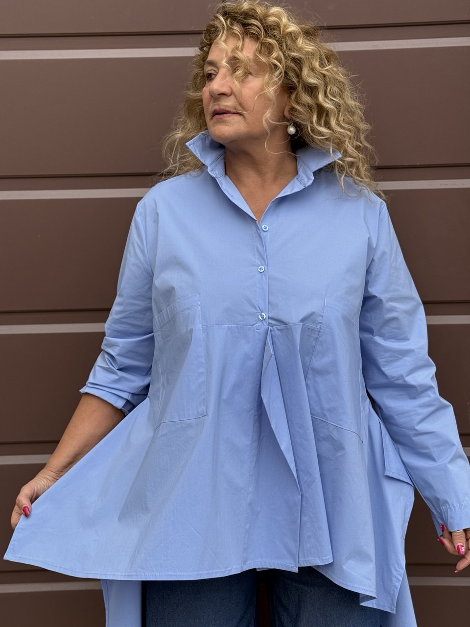 CAMICIA FARFALLA AZZURRA