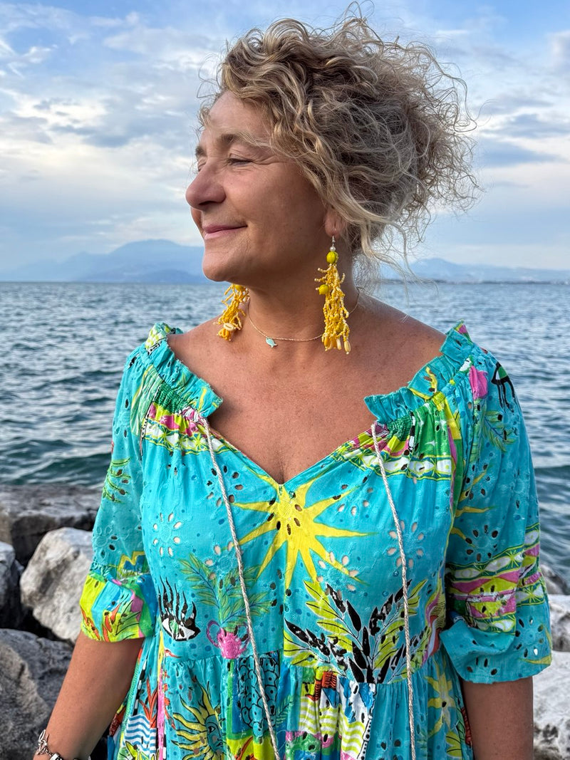 ORECCHINI GIALLI con perline e limoni