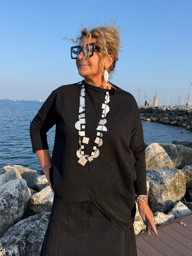 Blusa Dinah in lino BEIGE stampa fiori con cappuccio