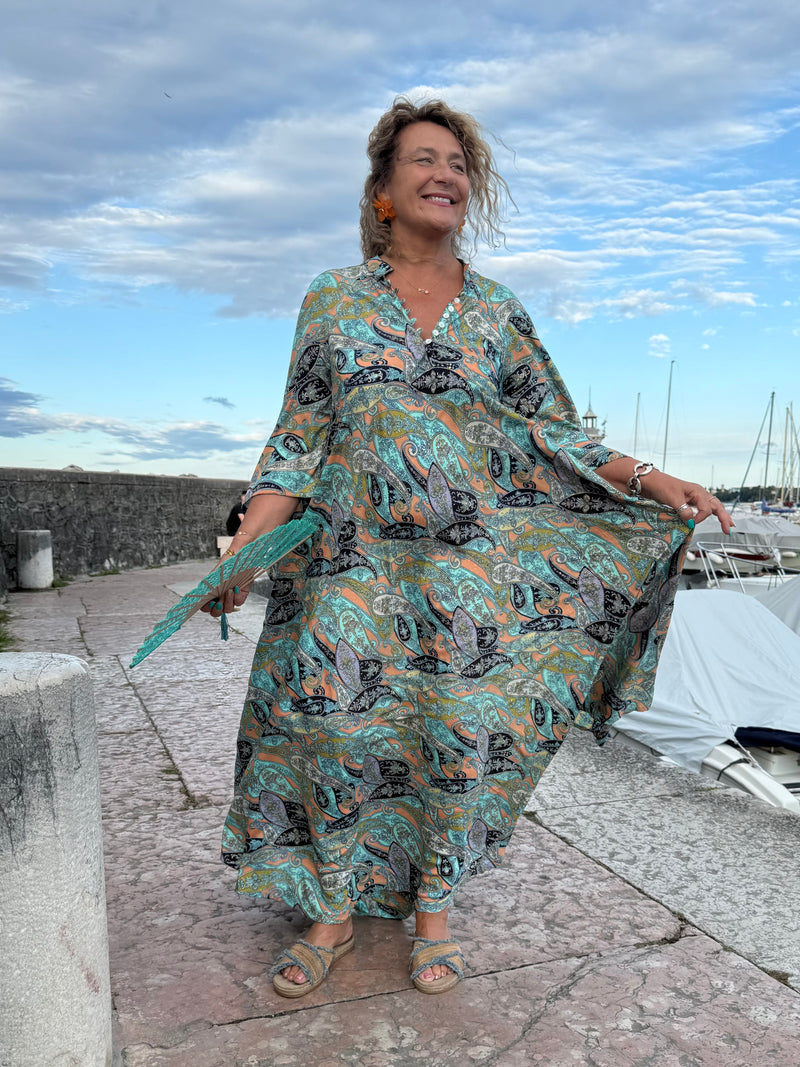 Abito Sheba Paisley Blu