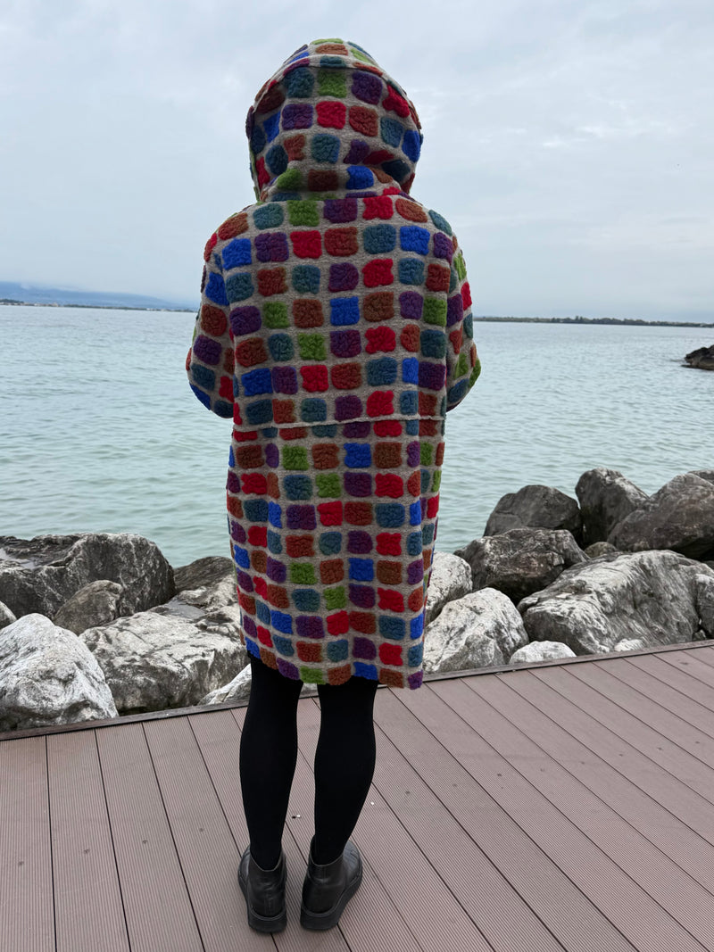 CAPPOTTINO IN LANA COTTA MULTICOLOR