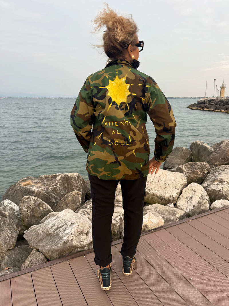 GIACCA /CAMICIA CORTA MILITARE DIPINTA