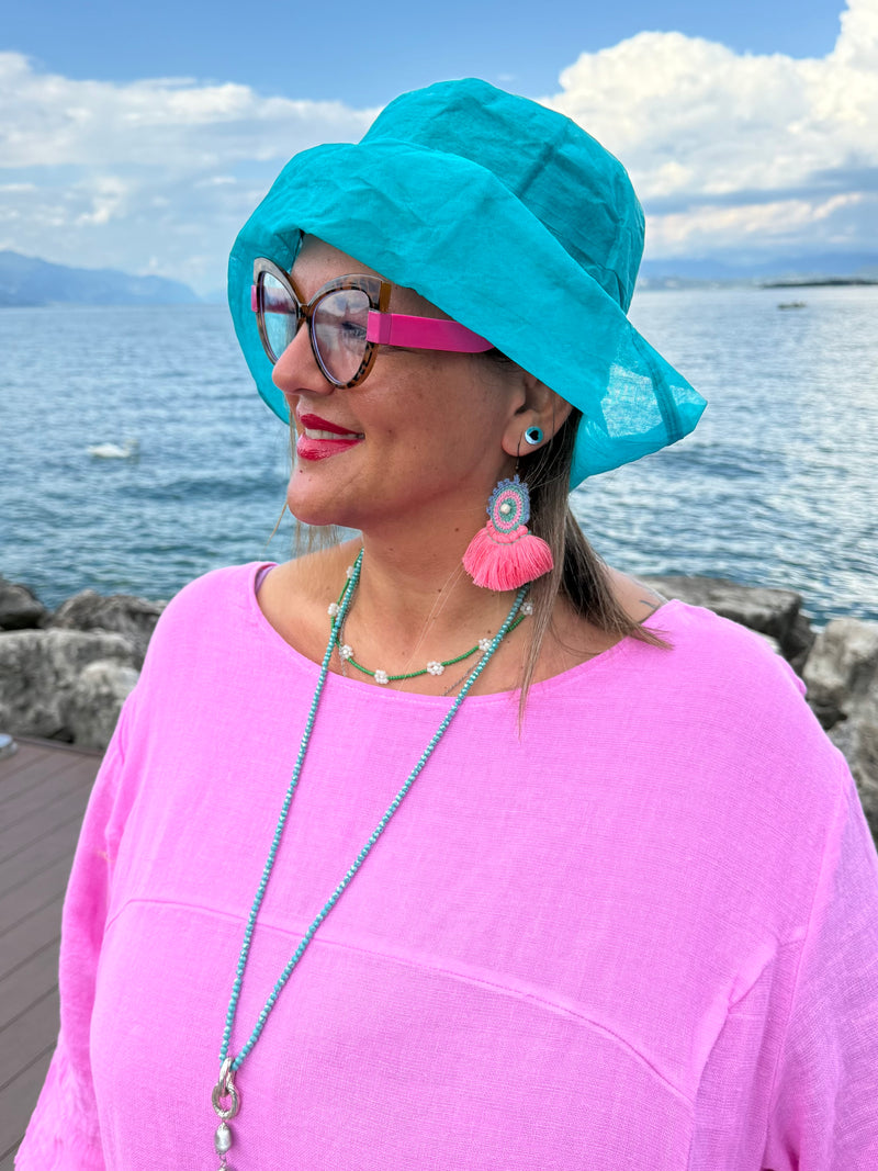 Cappellino marrone garzato tascabile