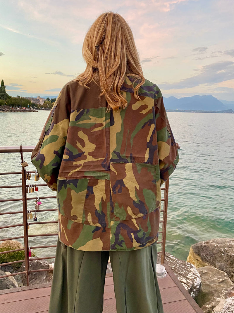 GIACCA MILITARE OVER PATCHWORK