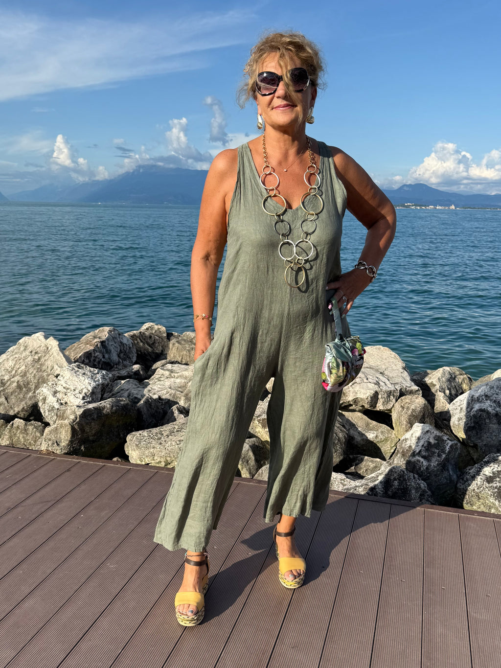 TUTA NODO IN LINO VERDE MILITARE