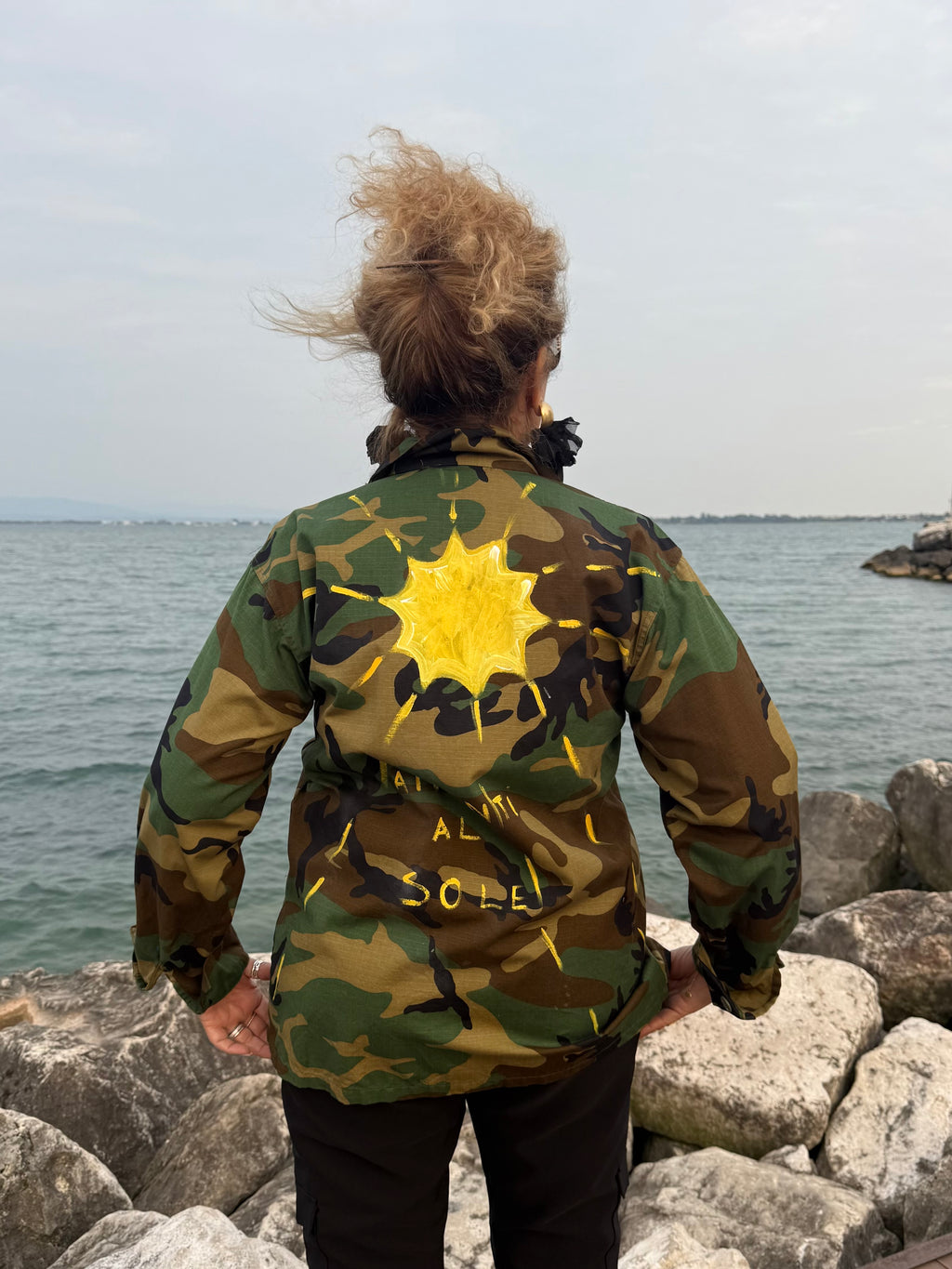 GIACCA /CAMICIA CORTA MILITARE DIPINTA