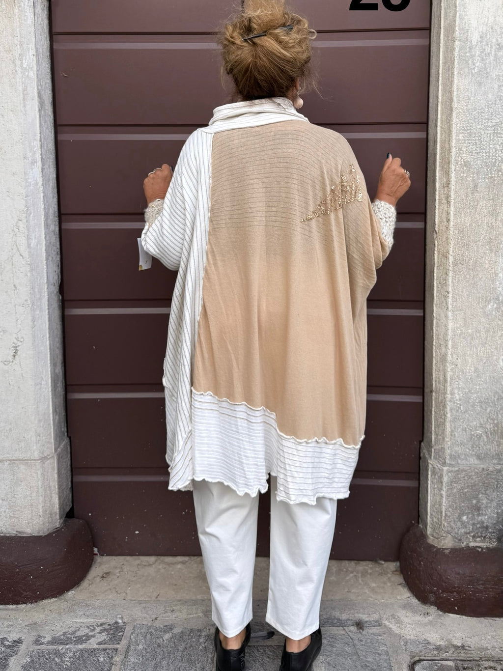 PONCHO/ BIG MAGLUONE BEIGE